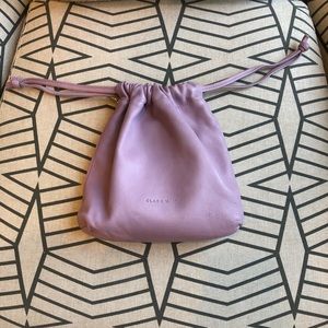 LAVENDER NAPPA DRAWSTRING POUCH BY CLARE V.